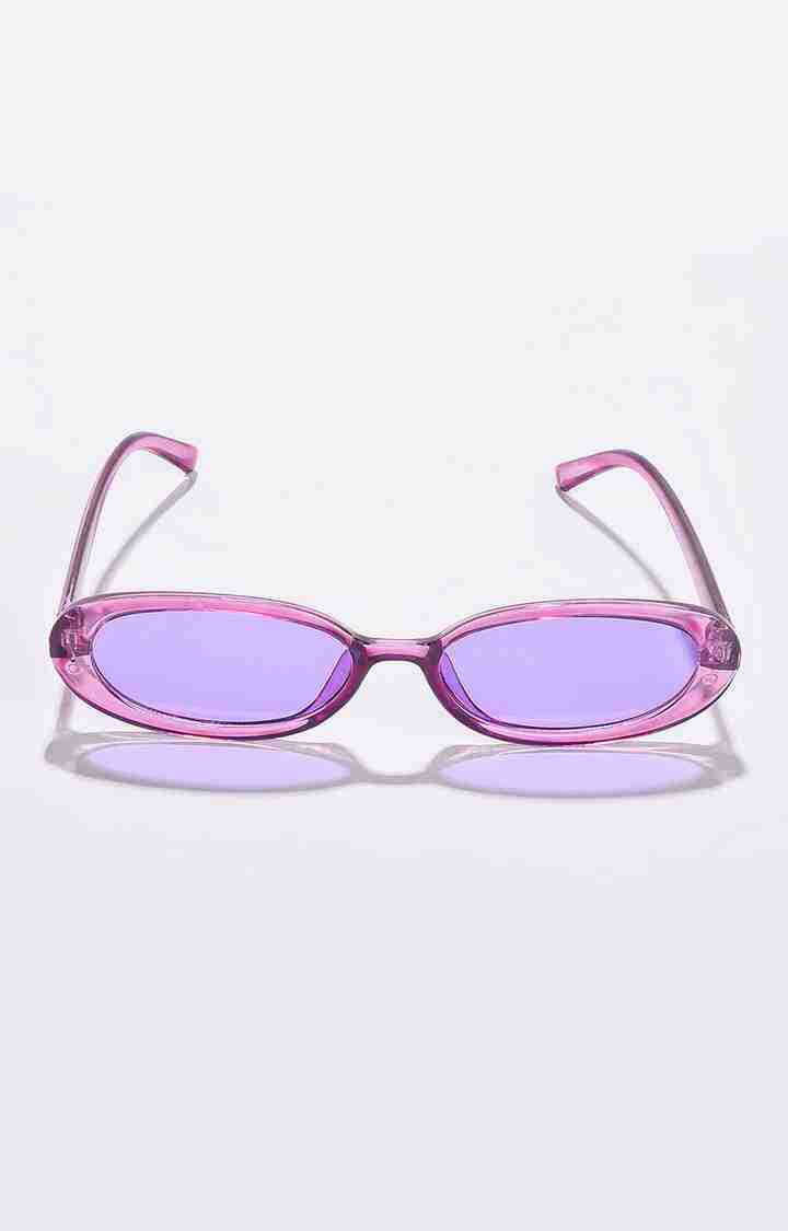 Women's Purple Lens Purple Oval Sunglasses