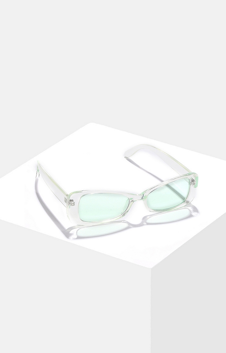 Women's Black Lens Green Cateye Sunglasses