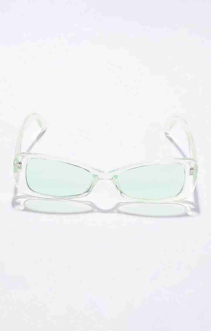 Women's Black Lens Green Cateye Sunglasses