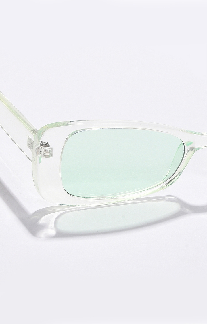 Women's Black Lens Green Cateye Sunglasses