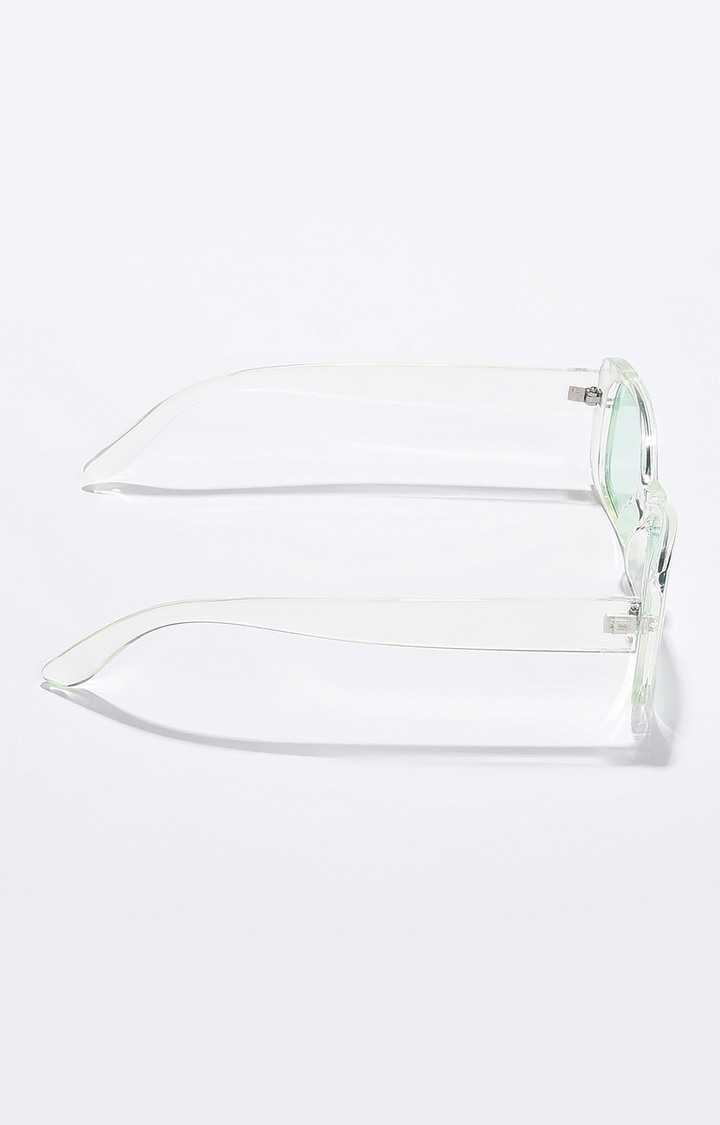 Women's Black Lens Green Cateye Sunglasses