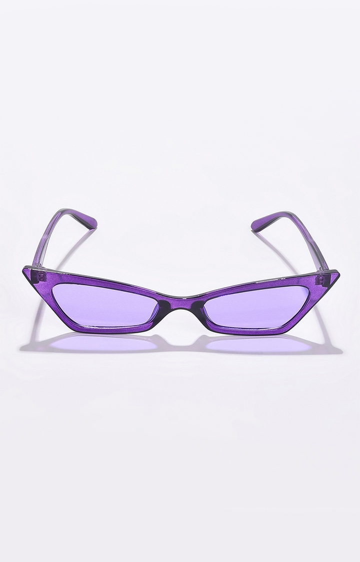 Women's Purple Lens Purple Cateye Sunglasses