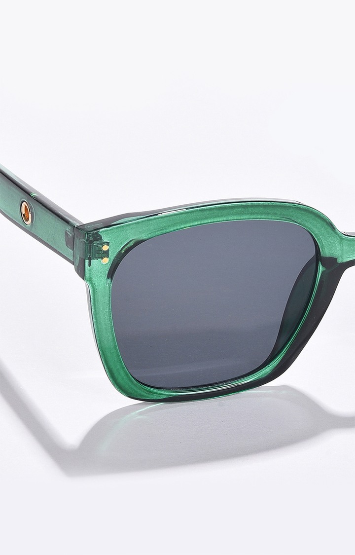 Women's Black Lens Green Butterfly Sunglasses