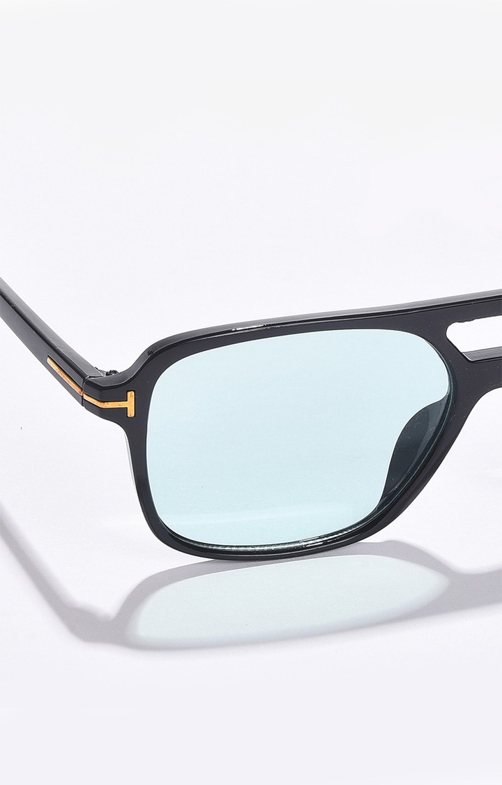 Women's Blue Lens Blue Aviator Sunglasses