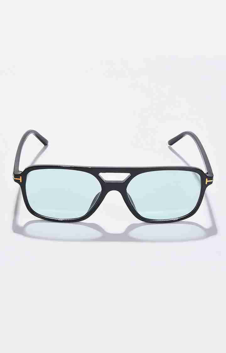 Women's Blue Lens Blue Aviator Sunglasses