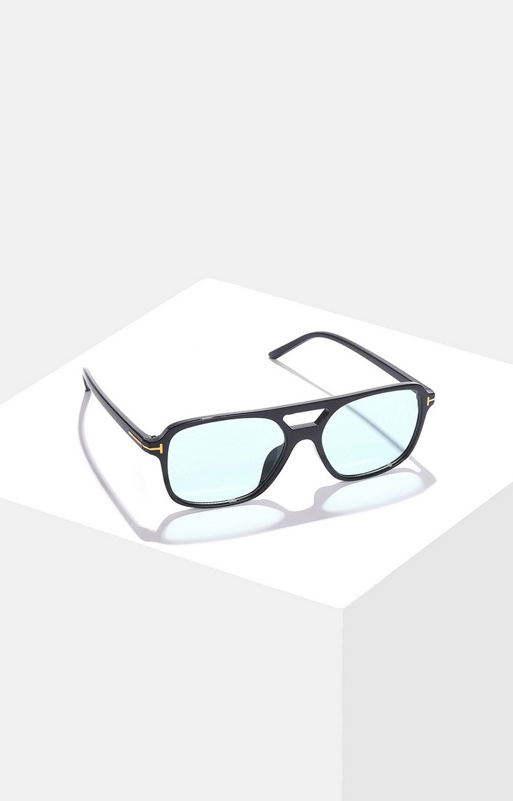 Women's Blue Lens Blue Aviator Sunglasses