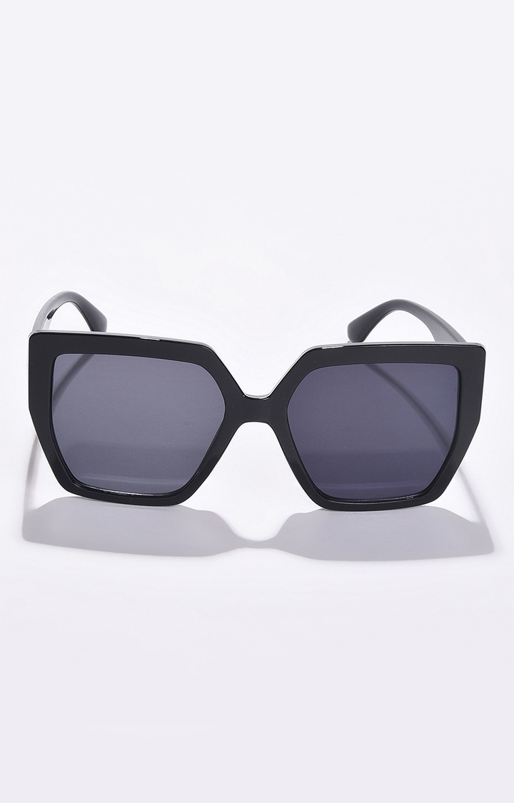 Women's Black Lens Black Oversized Sunglasses