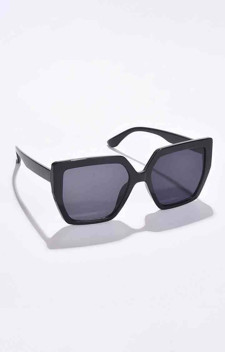 Women's Black Lens Black Oversized Sunglasses