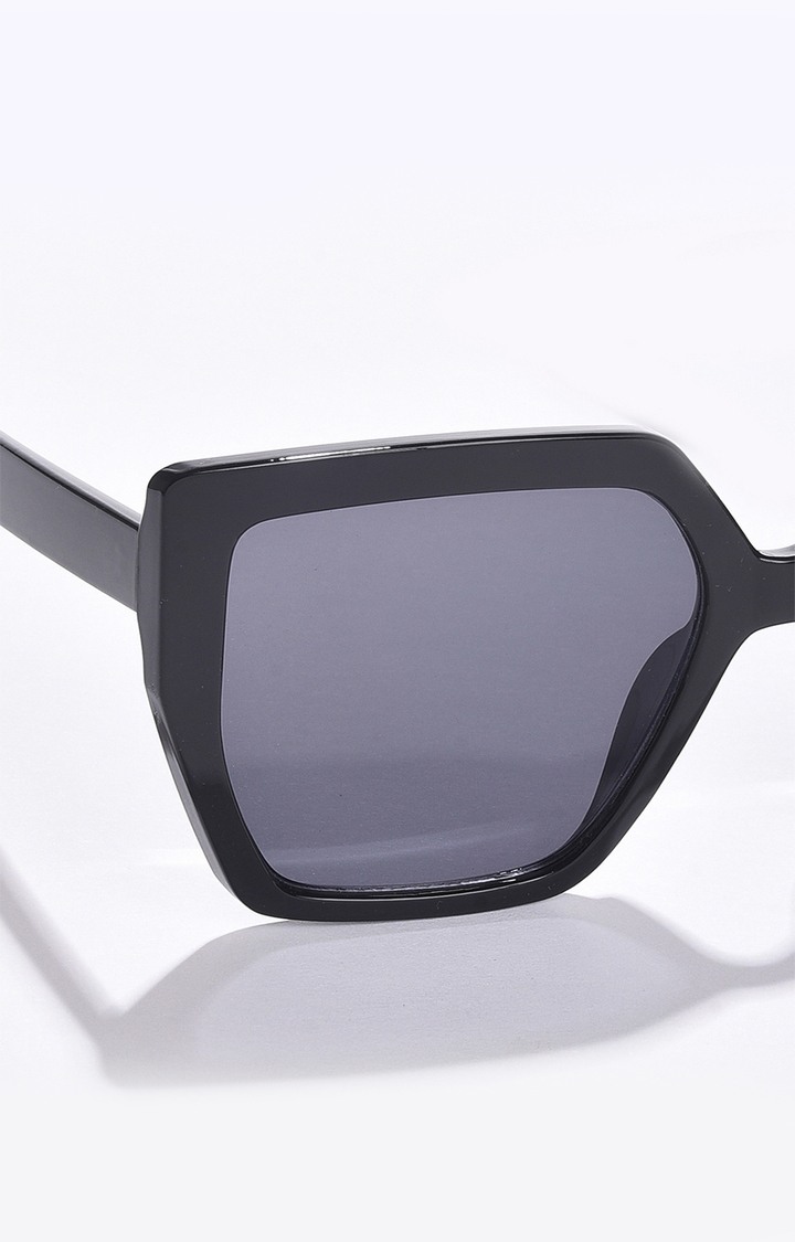Women's Black Lens Black Oversized Sunglasses
