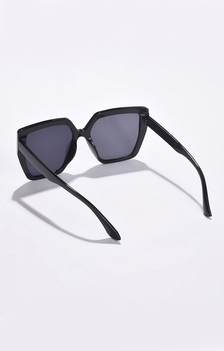 Women's Black Lens Black Oversized Sunglasses
