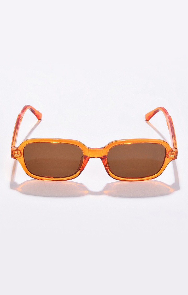 Women's Brown Lens Orange Wayfarer Sunglasses