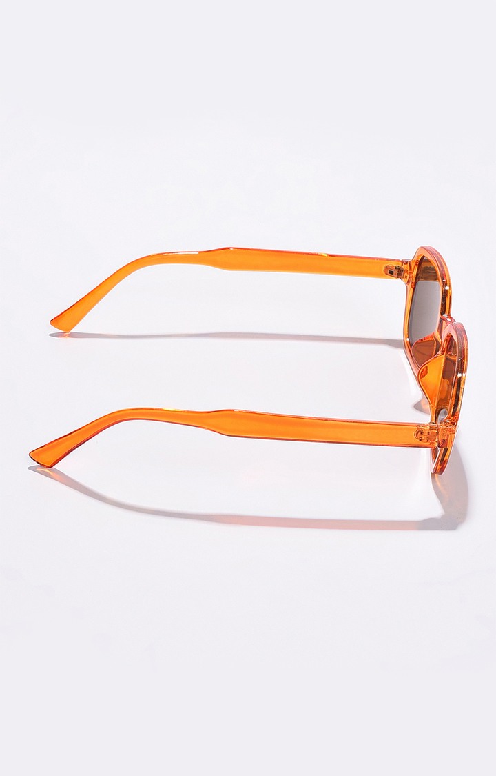 Women's Brown Lens Orange Wayfarer Sunglasses