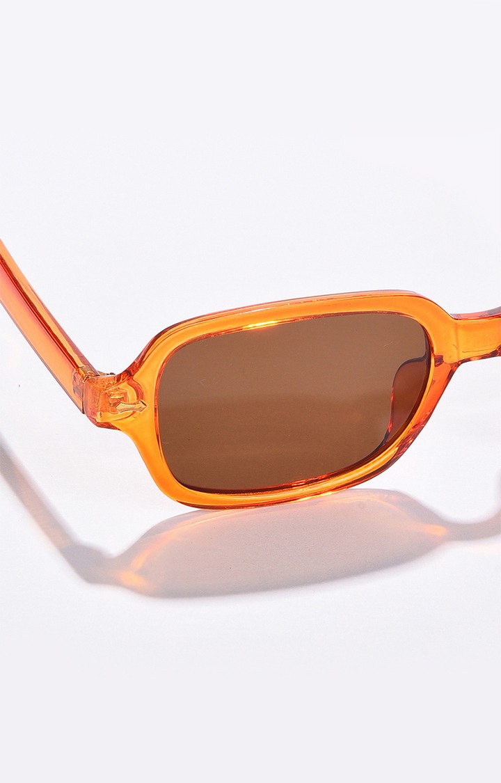 Women's Brown Lens Orange Wayfarer Sunglasses