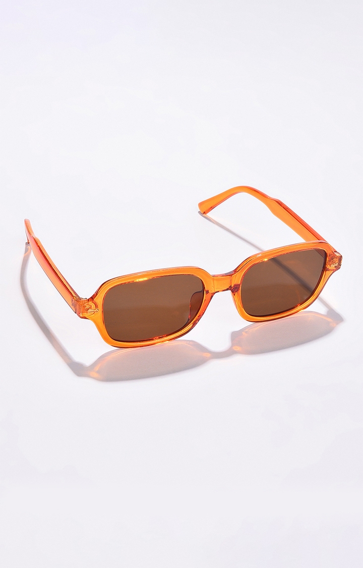 Women's Brown Lens Orange Wayfarer Sunglasses