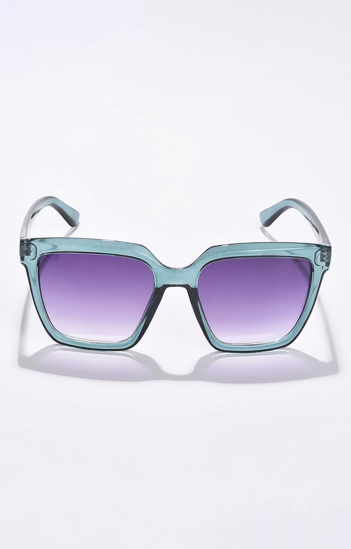 haute sauce | Women's Purple Lens Green Wayfarer Sunglasses