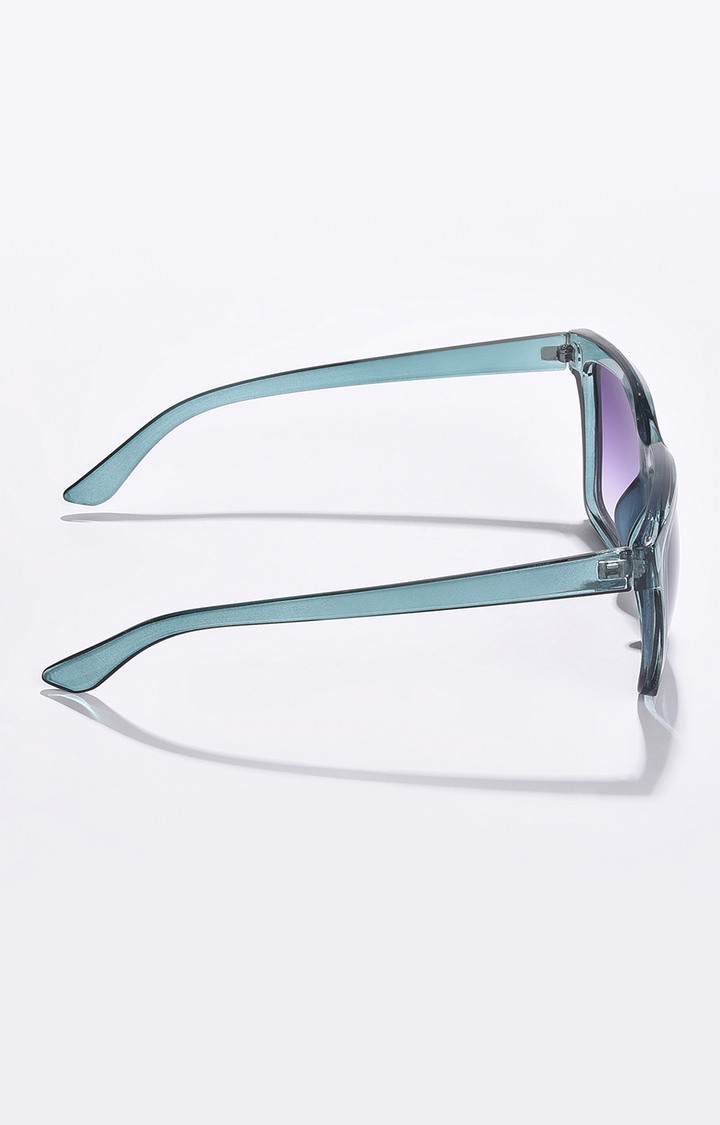 Women's Purple Lens Green Wayfarer Sunglasses