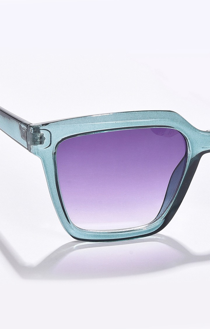Women's Purple Lens Green Wayfarer Sunglasses
