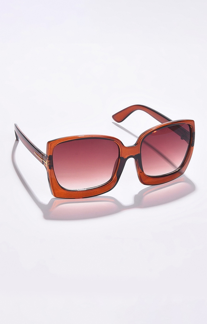 haute sauce | Women's Brown Lens Brown Oversized Sunglasses