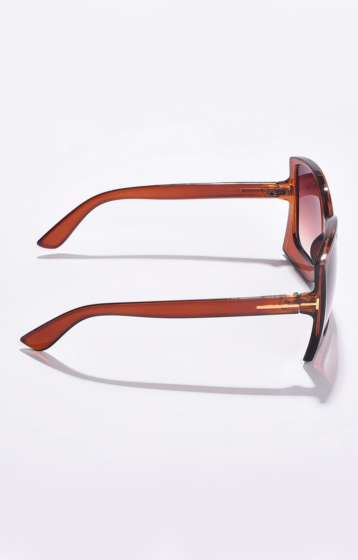 Women's Brown Lens Brown Oversized Sunglasses