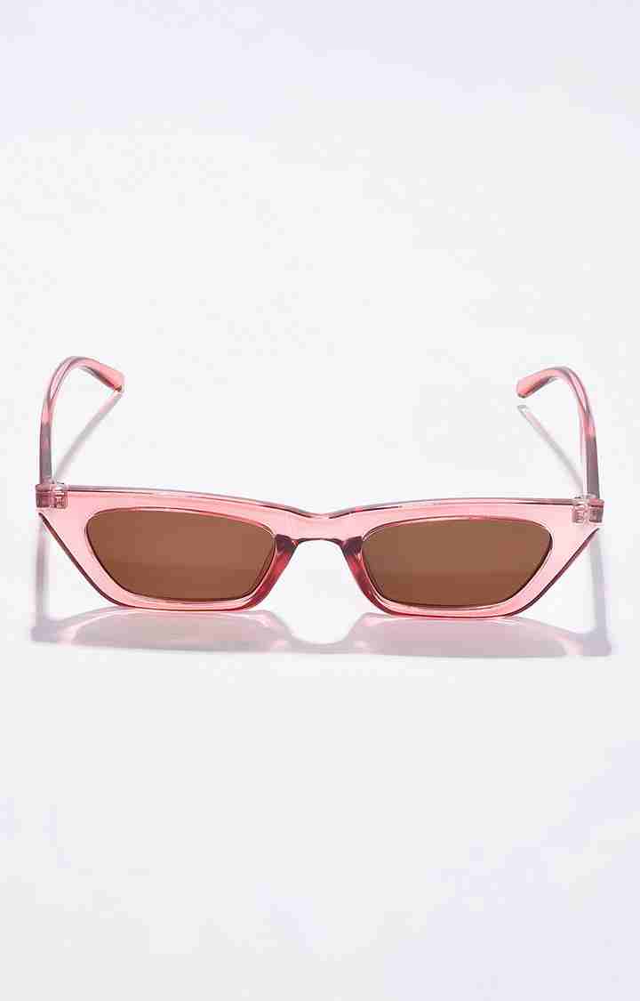 Women's Brown Lens Pink Butterfly Sunglasses