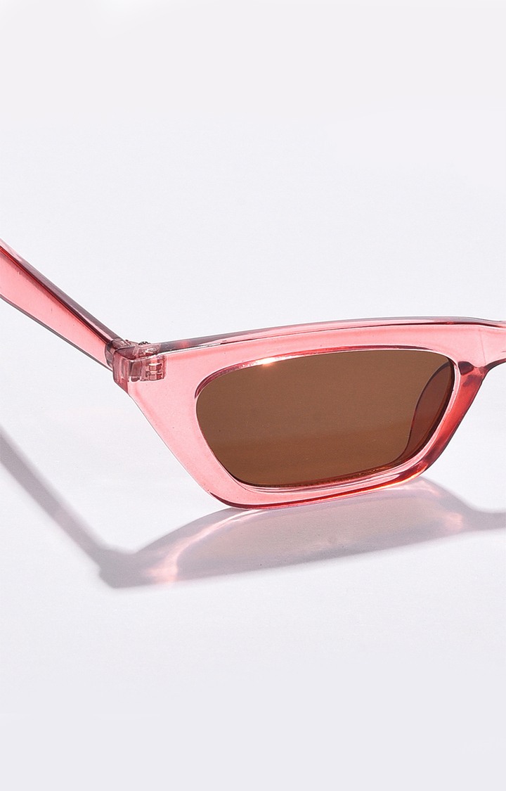 Women's Brown Lens Pink Butterfly Sunglasses