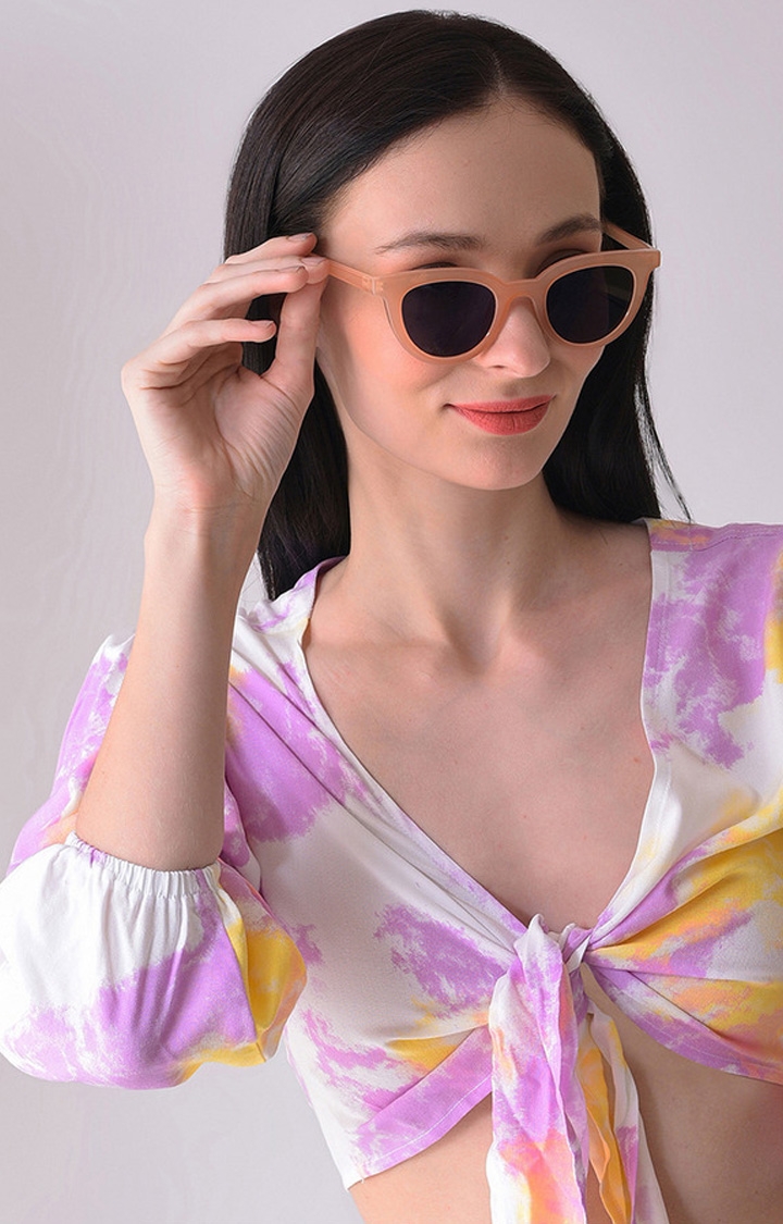 Women's Black Lens Pink Cateye Sunglasses