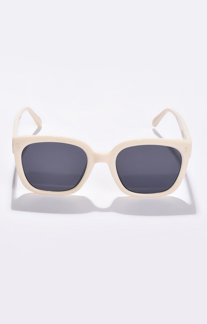 Women's Black Lens White Butterfly Sunglasses