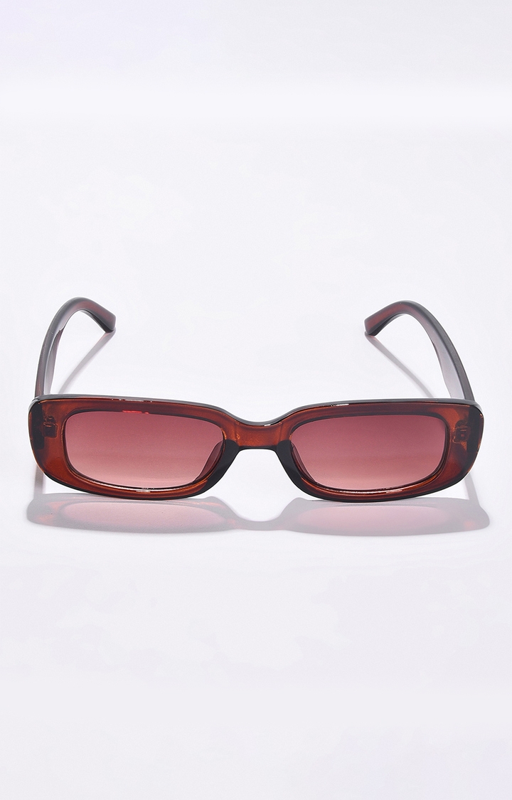 haute sauce | Women's Brown Lens Brown Rectangle Sunglasses
