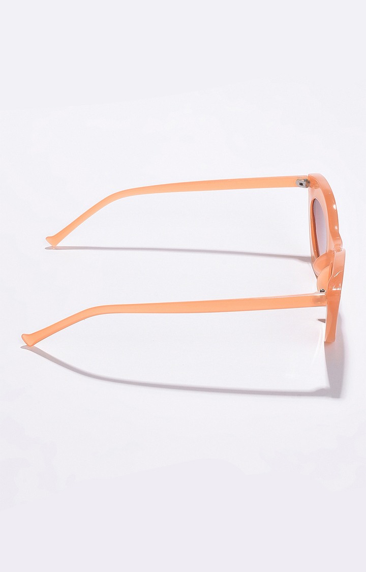 Women's Brown Lens Orange Cateye Sunglasses