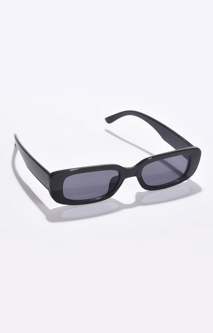 haute sauce | Women's Black Lens Black Rectangle Sunglasses