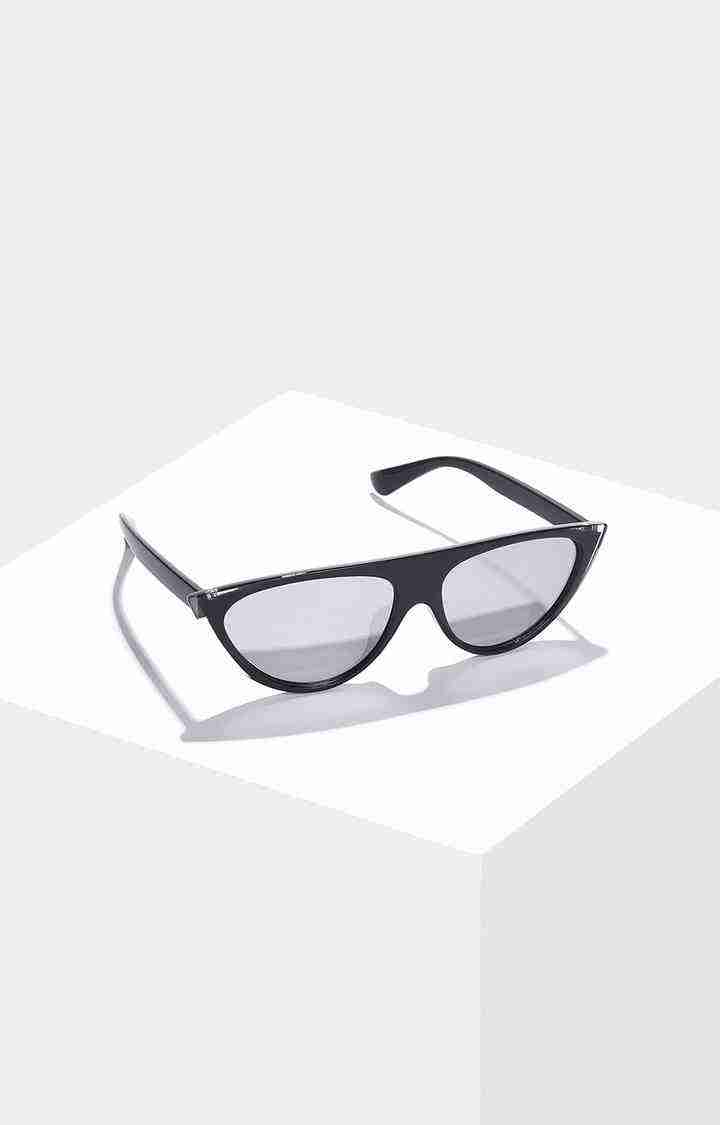 Women's Black Lens Black Cateye Sunglasses