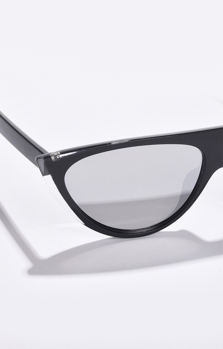 Women's Black Lens Black Cateye Sunglasses