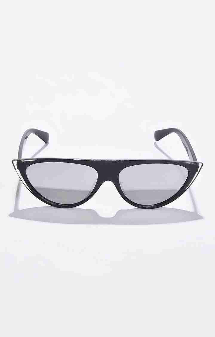 Women's Black Lens Black Cateye Sunglasses