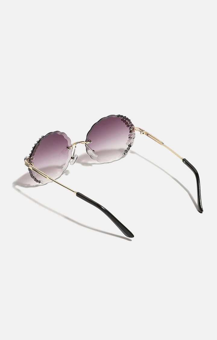 Women's Brown Round Sunglasses