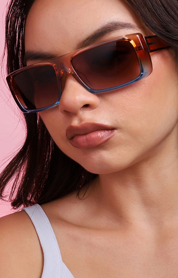 Women's Gradient Rectangular Sunglasses