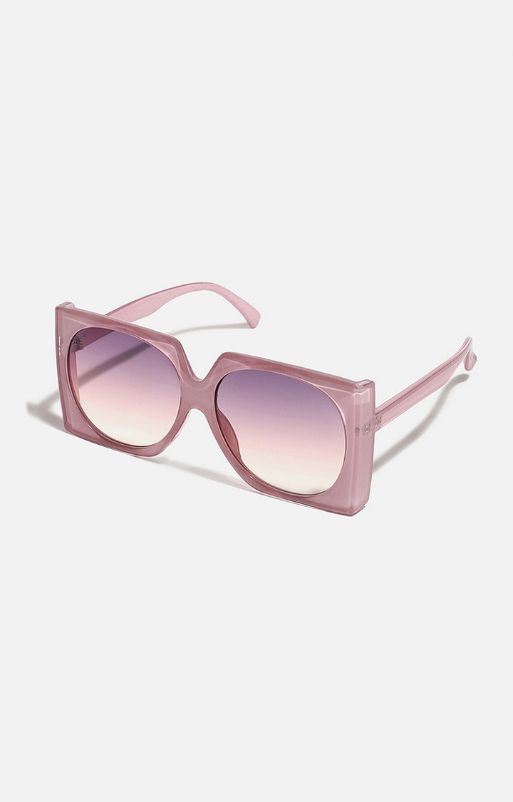 haute sauce | Women's Purple colour Tinted Lens Oversized Sunglasses