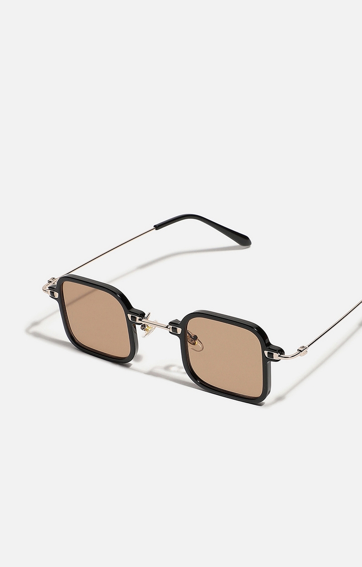 Women's Brown Lens Black colour Oversized Sunglasses