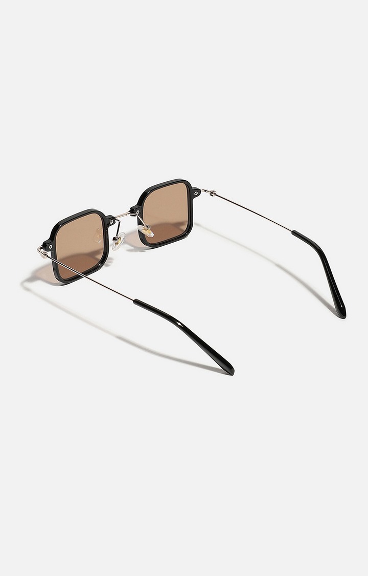 Women's Brown Lens Black colour Oversized Sunglasses