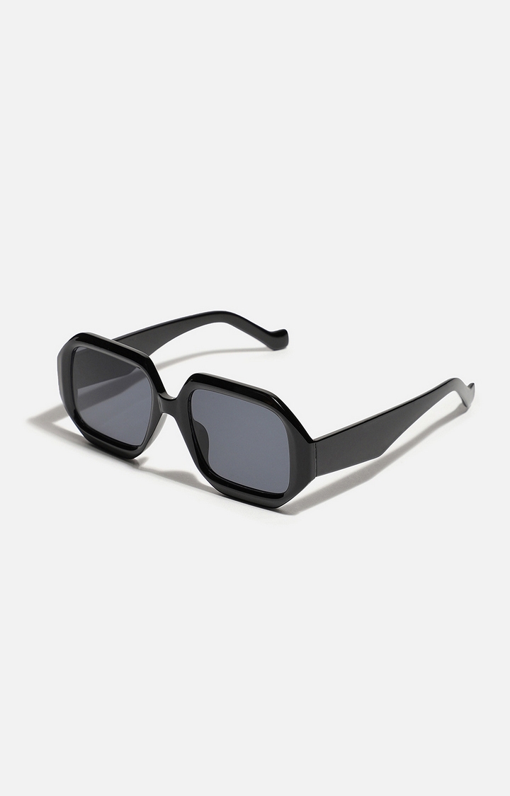 haute sauce | Women's Black Hexagonal Sunglasses
