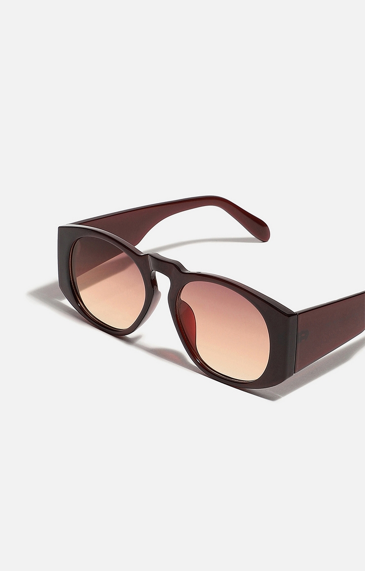 Women's Tinted Lens Black & Wine Colour frame Oversized Sunglasses