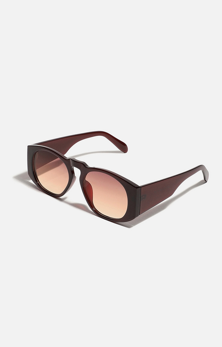 haute sauce | Women's Tinted Lens Black & Wine Colour frame Oversized Sunglasses