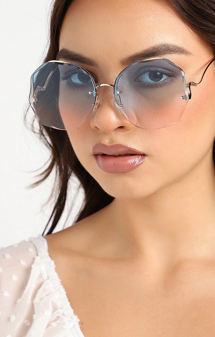 Women's Gold Round Sunglasses