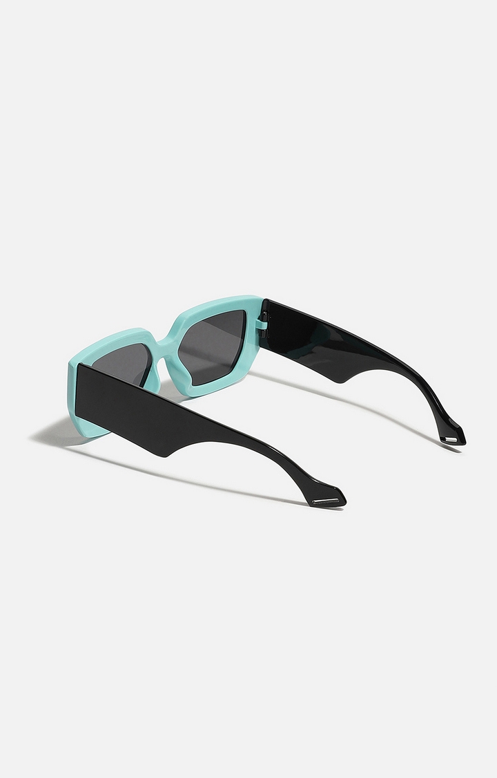 Women's Tinted Lens, Black & Blue frame Oversized Sunglasses