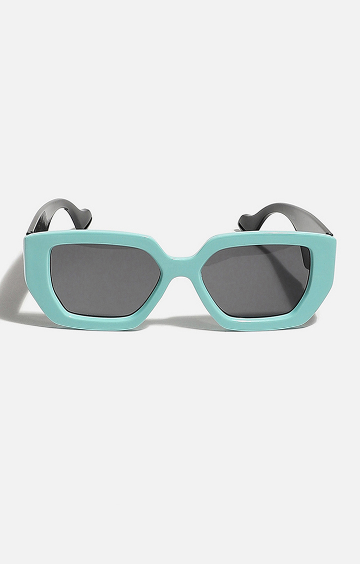Women's Tinted Lens, Black & Blue frame Oversized Sunglasses
