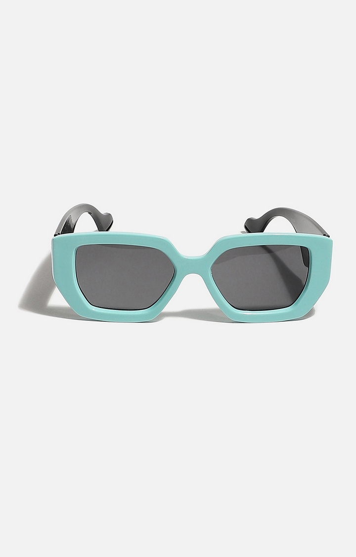 Women's Tinted Lens, Black & Blue frame Oversized Sunglasses