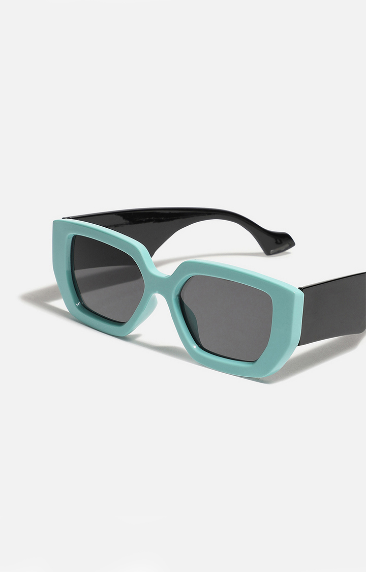 Women's Tinted Lens, Black & Blue frame Oversized Sunglasses