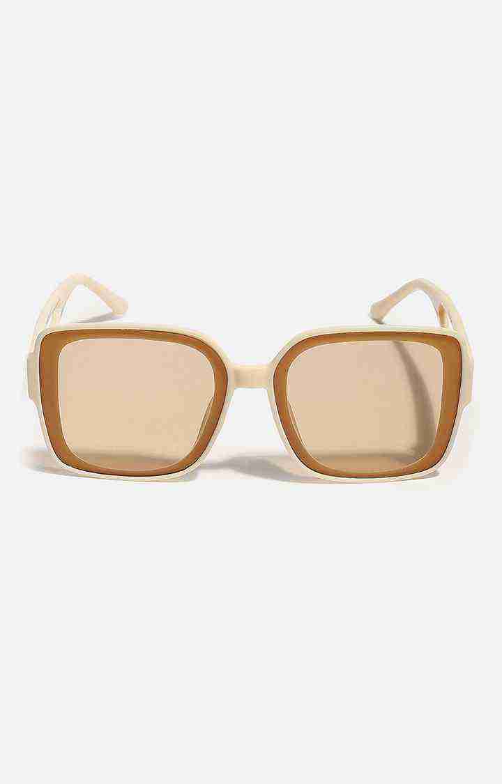 Women's Tinted Lens with Beige frame Oversized Sunglasses