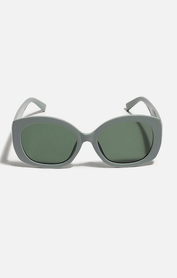 haute sauce | Women's Green Frame Retro Sunglasses
