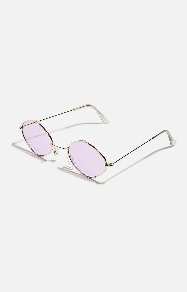 Women's Gold Frame Lavender Retro Sunglasses