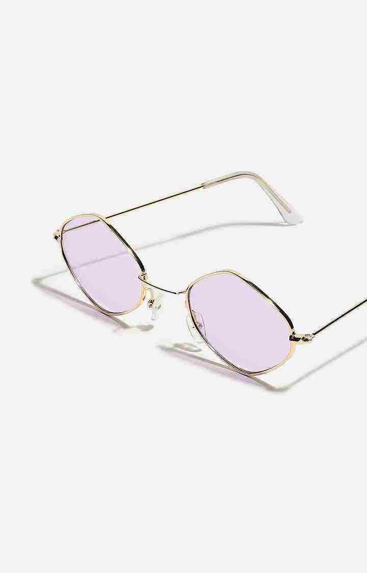 Women's Gold Frame Lavender Retro Sunglasses